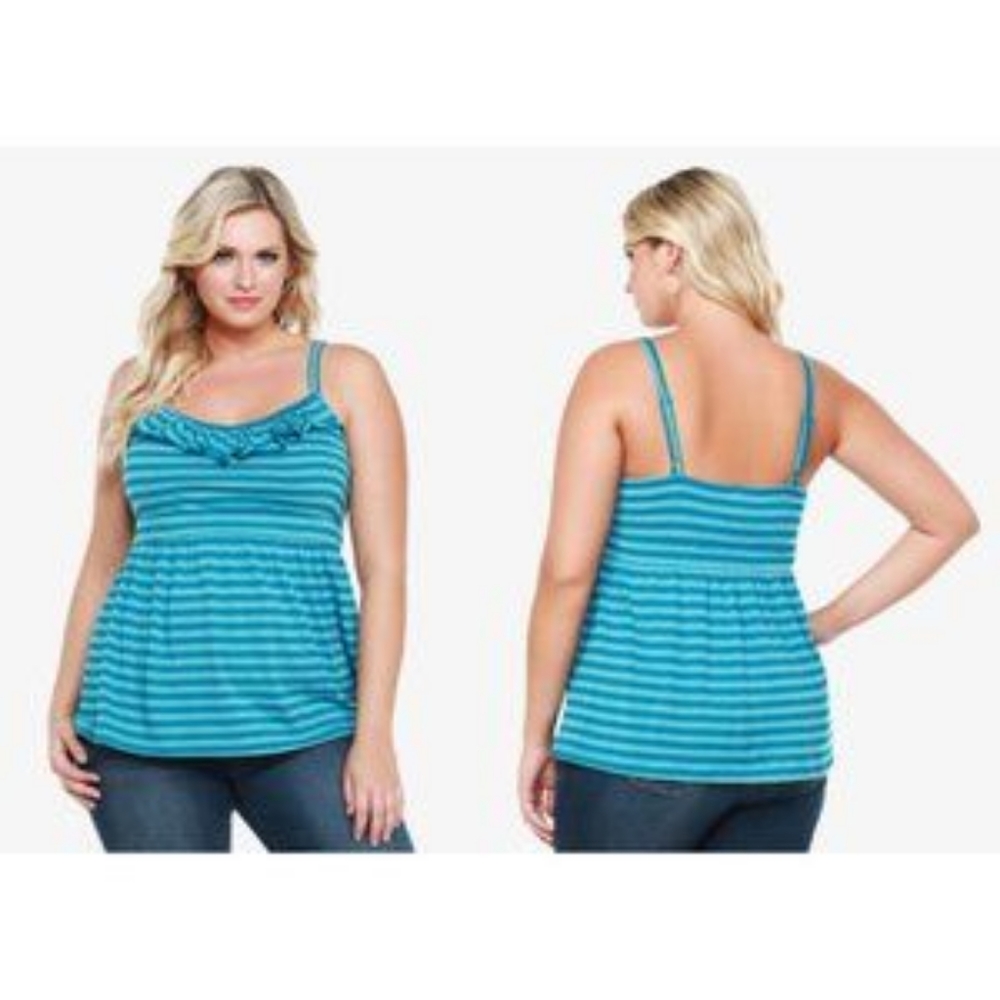 Torrid size 3 striped teal cami